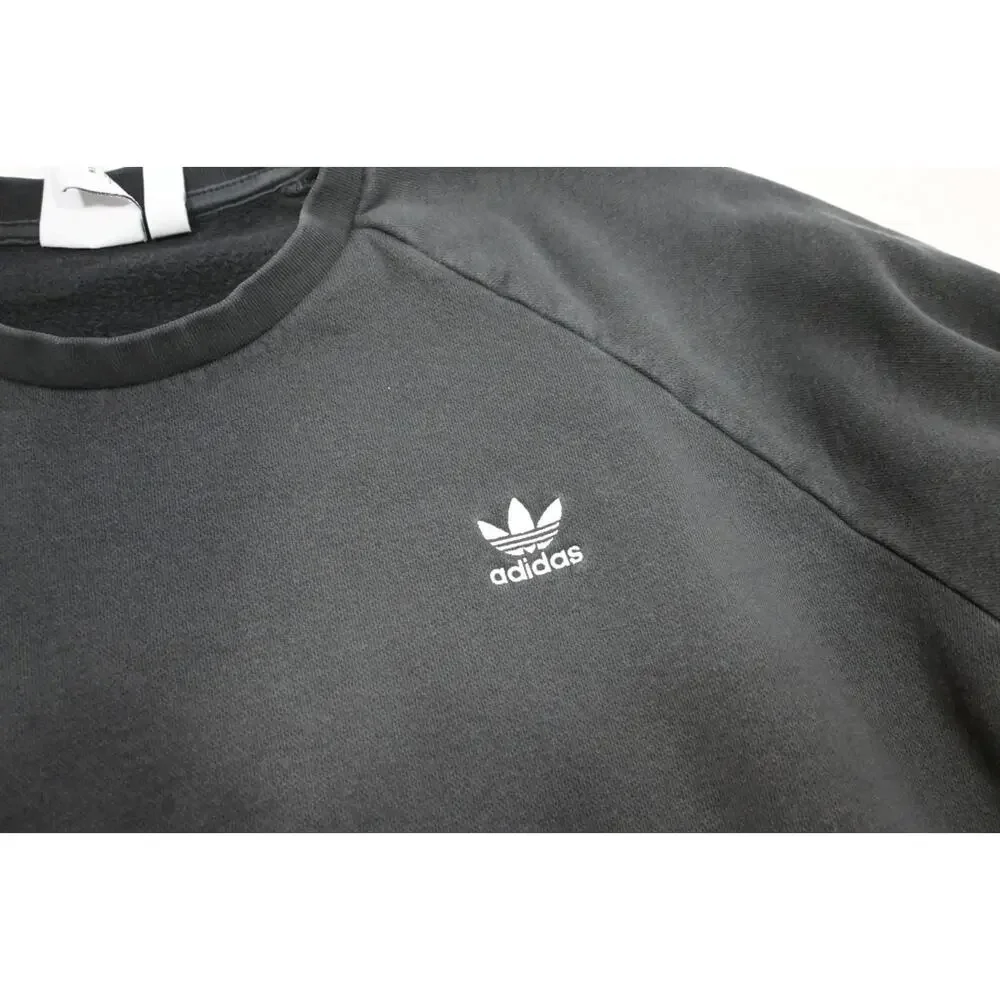 Adidas Sweat Shirt Crew Neck Black‎ PrimeGreen VTG LOGO Sweater Mens Large